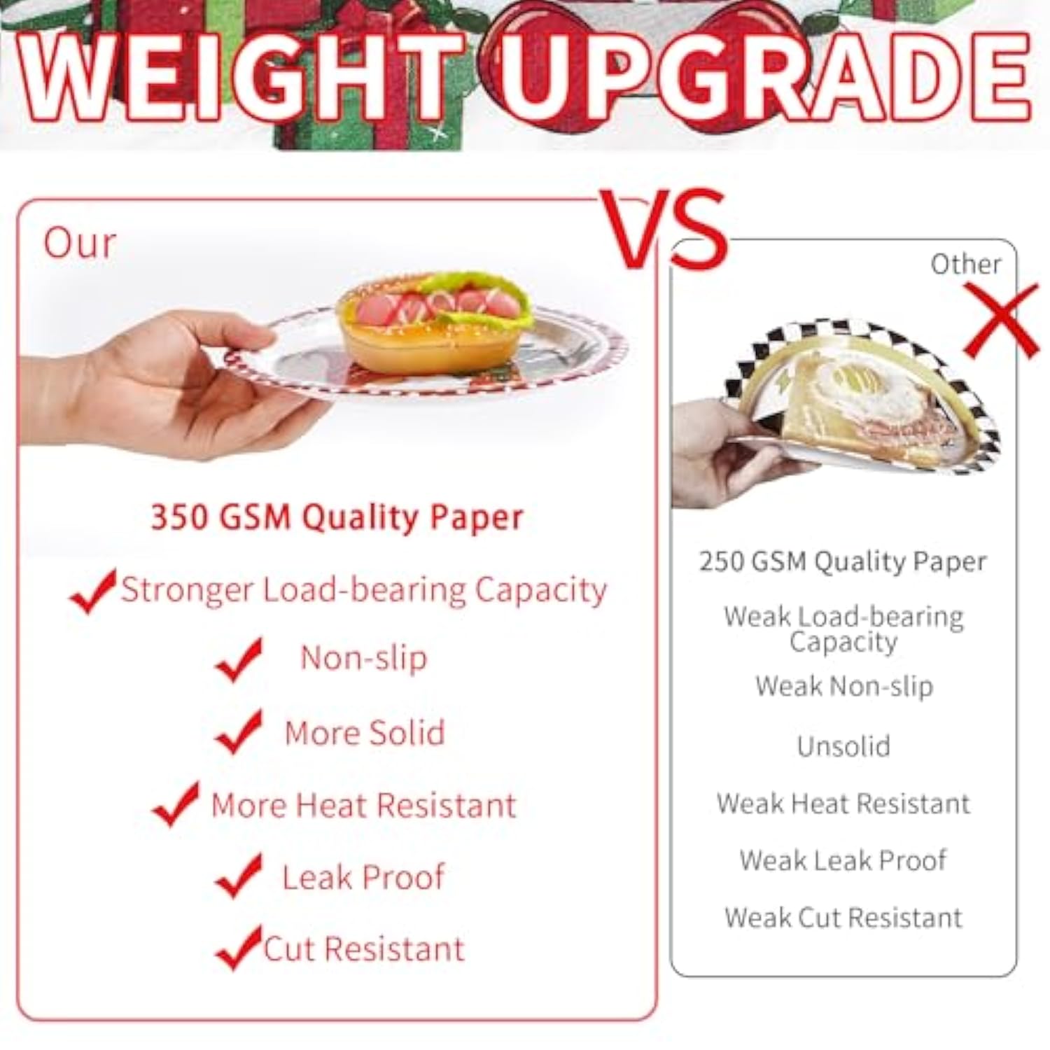 96Pcs Christmas Gnomes Party Supplies - 350 Gsm Disposable Tree Gnome Plates And Napkins Tableware Sets For Merry Birthday Party Decorations, Winter Holiday, Xmas - Serves 24