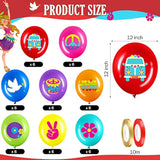 40 Pack 60'S Hippie Balloons Party Decorations, 12 Inch Retro Flower Groovy Party Power Peace Sign Latex Tie Dye Balloons For 60S 70S Groovy Woodstock Supplies