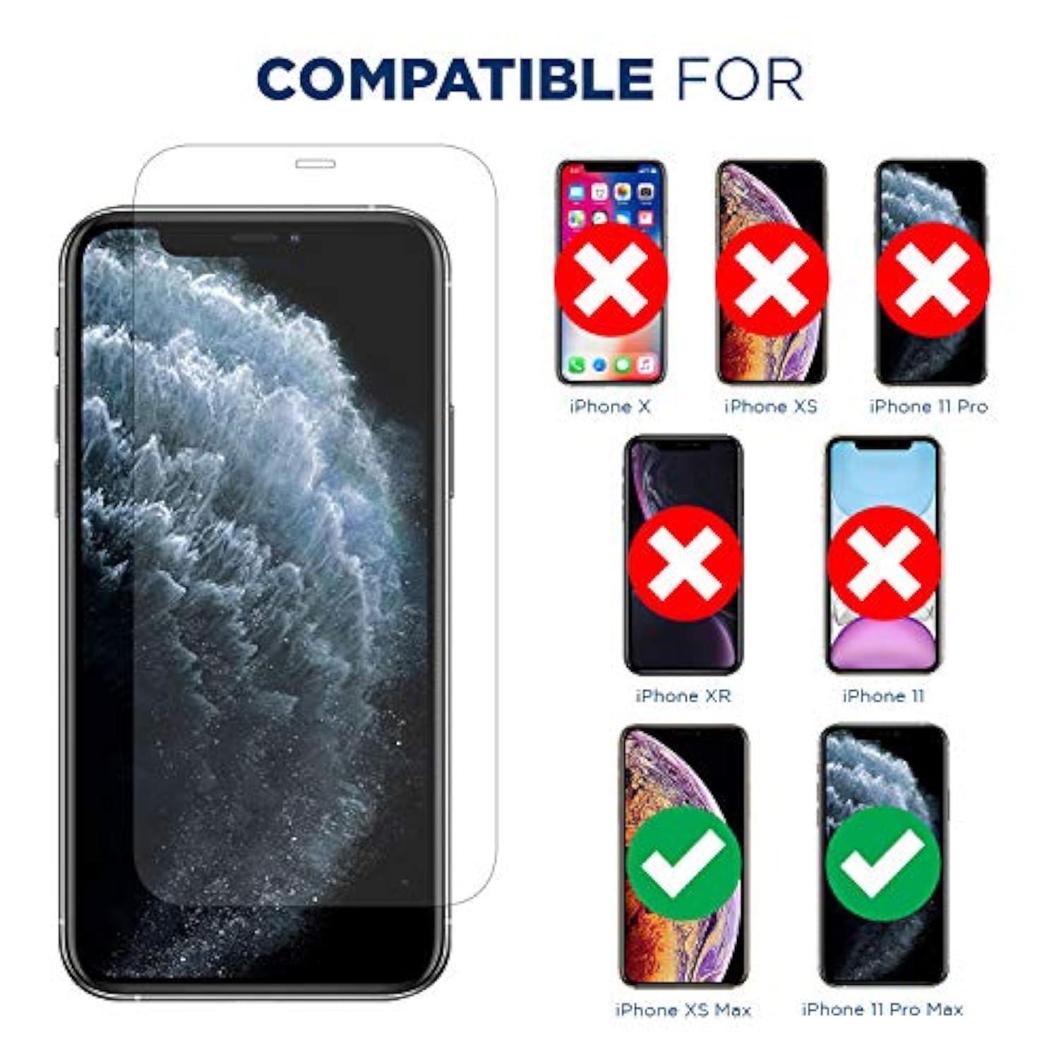 Tech Armor HD Clear Film Screen Protector Designed for Apple iPhone 11 Pro Max, XS Max 6.5 Inch 4 Pack 2019