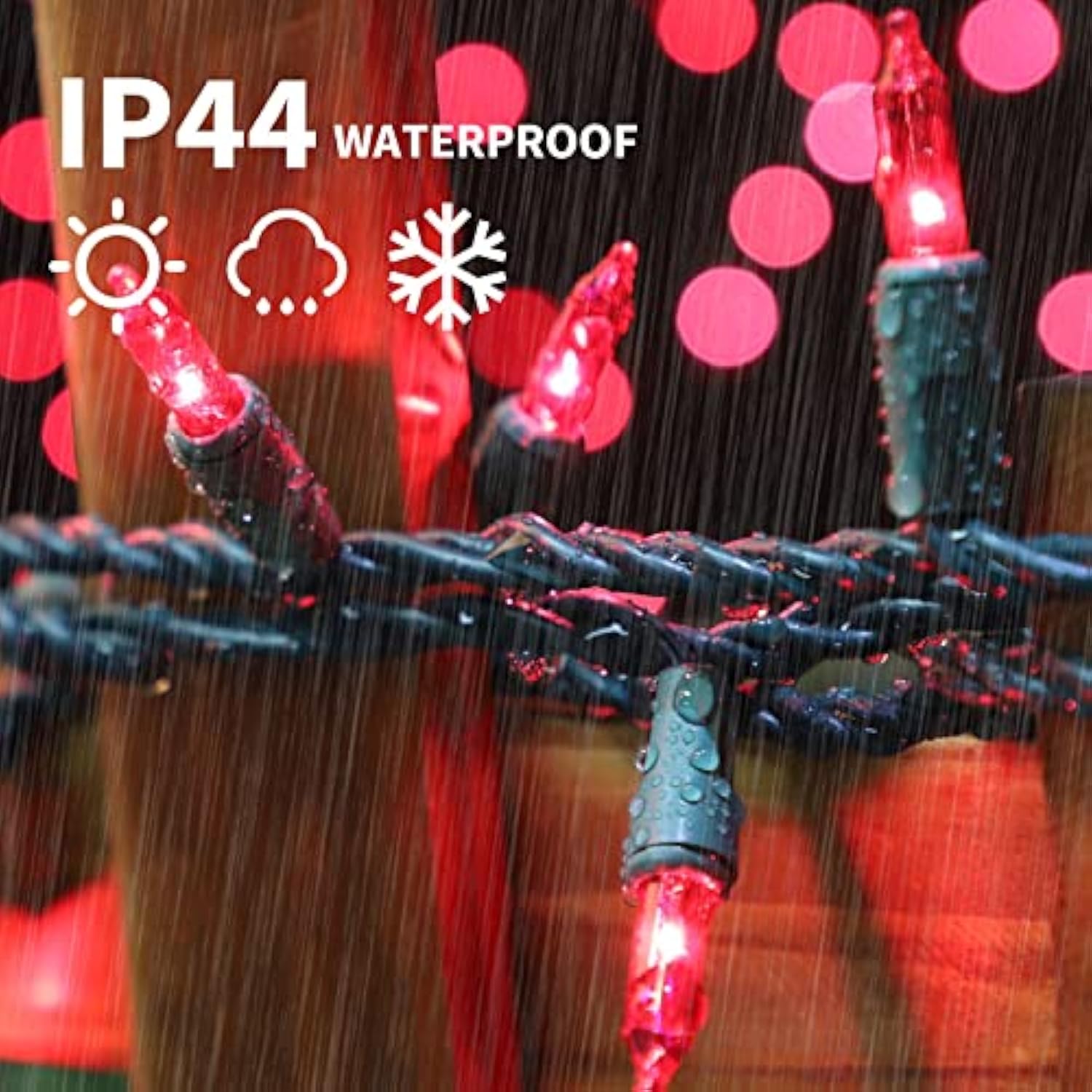 Super-Bright Extendable Pink Christmas Lights Decoration 100Lights 19.6Ft Ul Certified Mini Bulb String Lights Set For Outdoor Christmas Tree Garden Holiday Party Patio Wedding Garland Decor