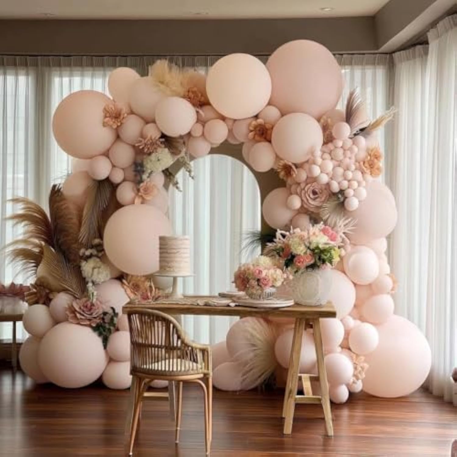 Double Stuffed Blush Balloons Different Sizes 18In 12In 5In Nude Balloon Garland Kit Pastel Cream Peach Latex Balloon Arch For Birthday Wedding Baby Bridal Shower Gender Reveal Bachelorette Supply