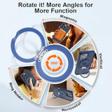 360° Rotatable Ring For Iphone 16 Pro Max Case Magnetic, [Military Grade Drop Proof] [Translucent Frosted Back Panel] Slim Non-Slip Matte Phone Case For Iphone 16 Promax 6.9'', Navy Blue