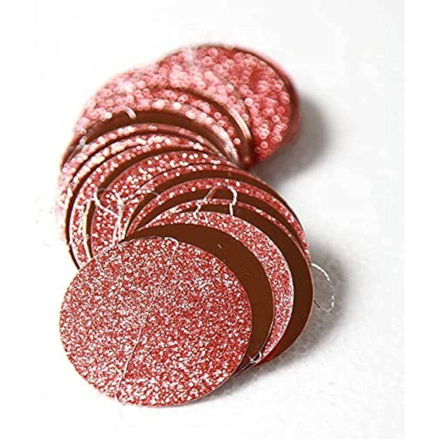 Rose Gold Glitter Dot Garland Birthday Party Decorations Circle Streamers Banner Backdrop For Weddings Baby Showers Bridal Showers Gender Reveals Engagements Graduation Parties Decor