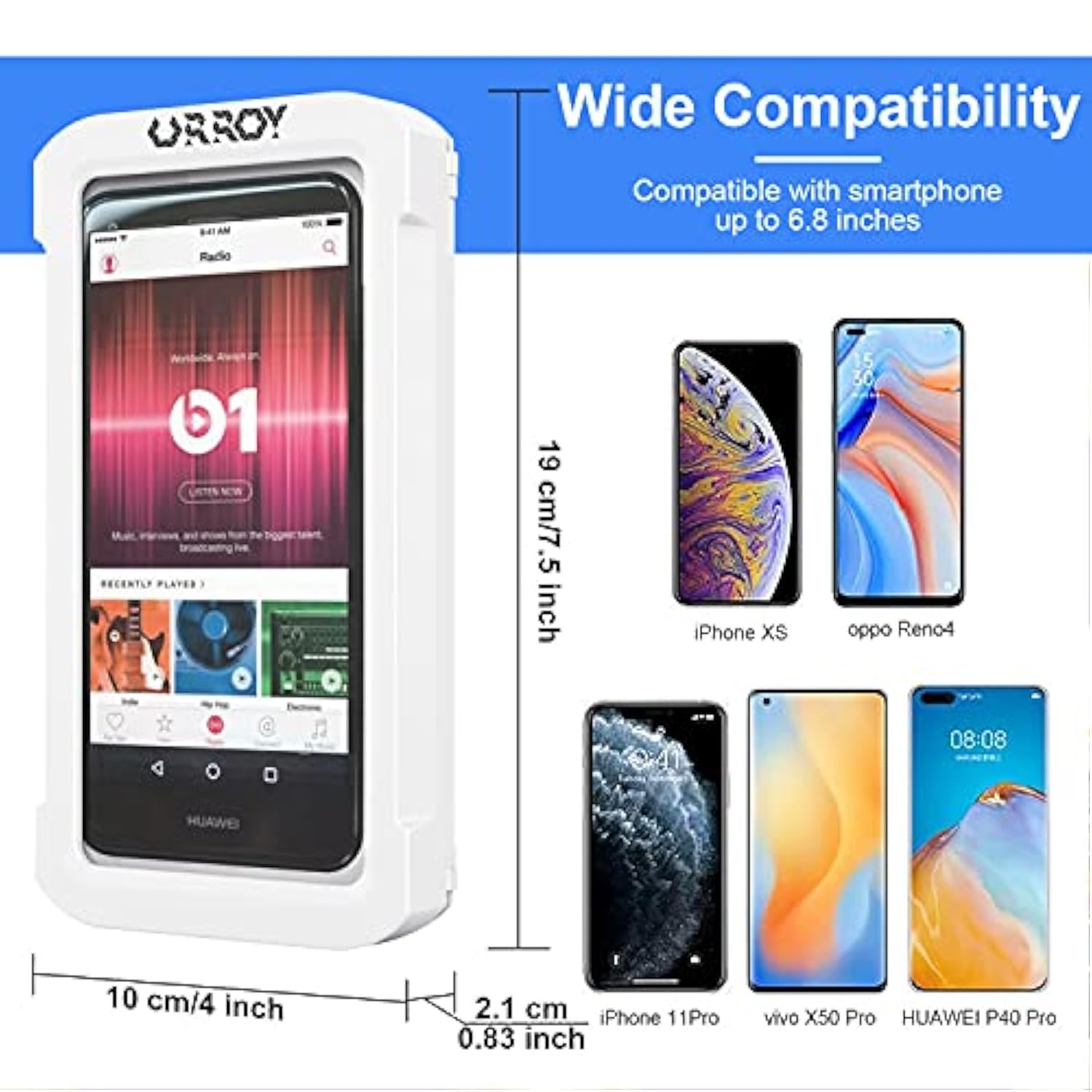 Waterproof Shower Phone Holder, 360° Rotating, Anti-Fog Case for Bathroom