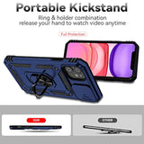 iPhone 11 6.1 Inch Case with Screen Protector Camera Cover Kickstand Blue