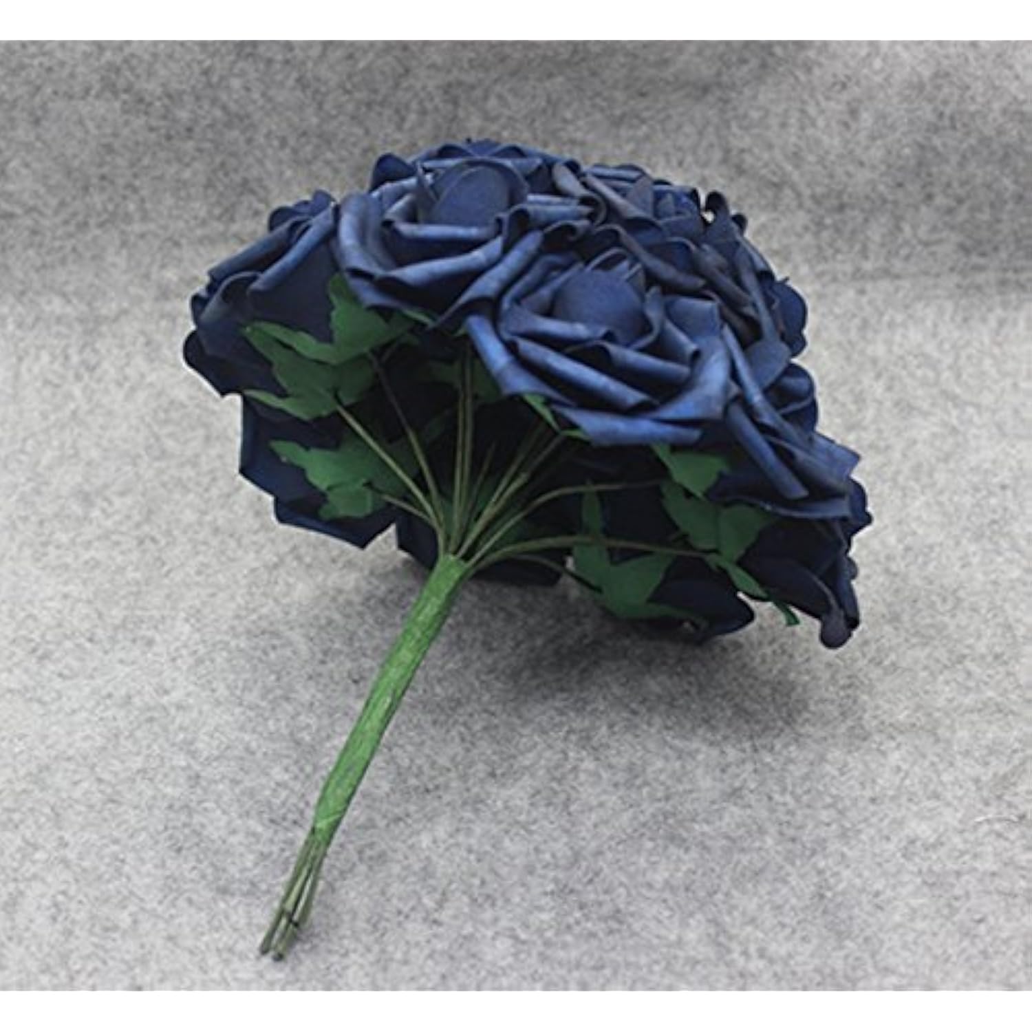 25Pcs Artificial Flower?Real Touch Artificial Foam Roses Decoration Diy For Wedding Bridesmaid Bridal Bouquet Centerpieces Party - Navy Blue