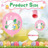 54 Pcs Happy Easter Balloons Decoration 12 Inch Easter Bunny Pastel Latex Balloons For Spring Bunny Party Favor Indoor Outdoor Supplies Decor