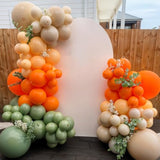 Sage Green Orange Balloon Arch Kit Burnt Orange Nude White for Birthday Baby Shower