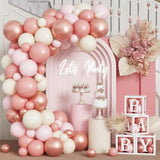 Blush & Rose Gold Balloon Garland Kit: Boho Baby Shower Decor