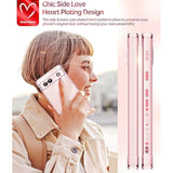 For Google Pixel 7A Case: With Tempered Glass Screen Protector [2 Pcs]+ Full Camera Lens Protection, Love Heart Plating Girly Women Cute Luxury Soft Tpu Shockproof Case, Pink
