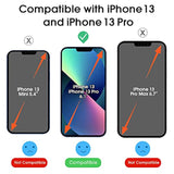 amFilm Screen Protector OneTouch Compatible with iPhone 13, iPhone 13 Pro (6.1", 2021) Tempered Glass and Camera Lens Protector, Edge to Edge Full Coverage Easy Installation Kit, Plastic, 2+2 Pack