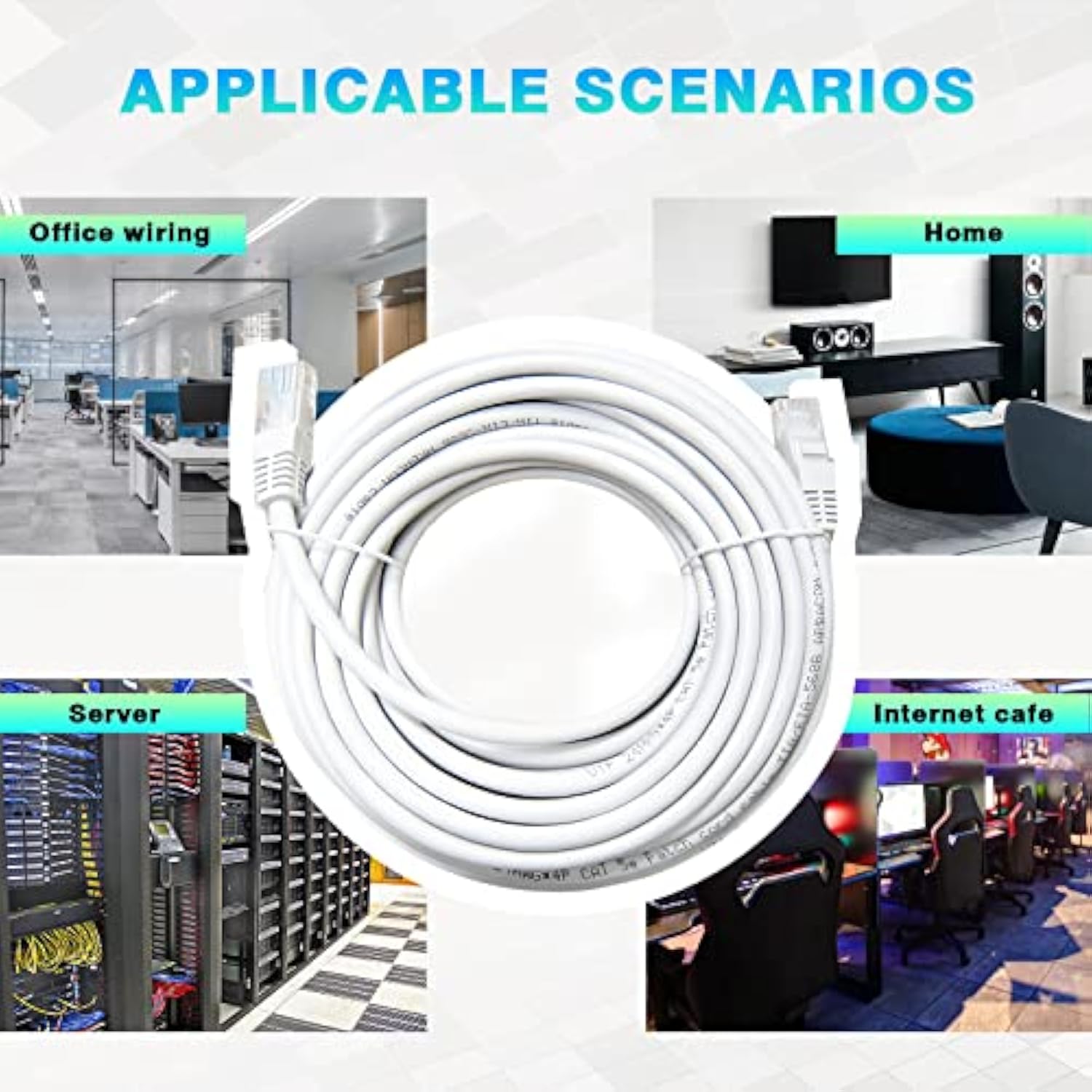 Cat5E Outdoor Ethernet Cable 100Ft Cat 5 Network Cable, Rj45 Cat 5 Ethernet Ca