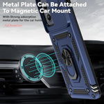 For Motorola Edge 2024 Case,With Camera Cover,[Military Grade] 16Ft.Drop Tested Cover With Magnetic Kickstand Car Mount Protective Case For Moto Edge 2024, Blue