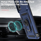 For Motorola Edge 2024 Case,With Camera Cover,[Military Grade] 16Ft.Drop Tested Cover With Magnetic Kickstand Car Mount Protective Case For Moto Edge 2024, Blue