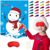 Pin the Nose on Snowman Christmas Party Game Poster for Kids