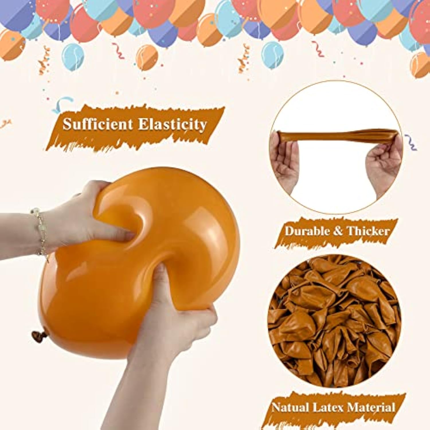 80pcs Burnt Orange Balloons Arch Kit 12 & 5 Inch Balloons for Halloween Thanksgiving Baby Shower