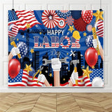 10x8ft Labor Day Backdrop Red White and Blue Flag Balloons Large Happy Labor Day Photography Background Banner for Celebration Party Decorations for Office Home Outdoor Photo Booth Props