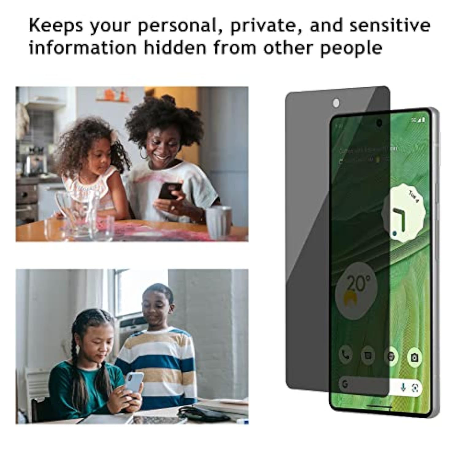 2 Pack Privacy Screen Protector For Google Pixel 6A 6.1”5G [Anti-Spy Tempered Glass], Ultra Hd, Anti-Scratch, Bubble-Free, Easy Install 9H Protective Glass