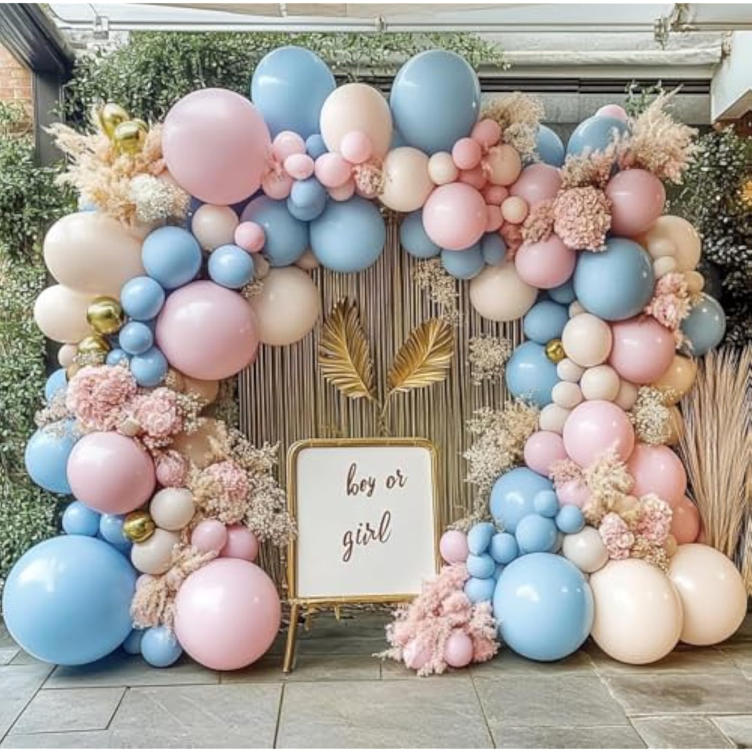 Gender Reveal Balloons Arch Diy Pink And Blue Balloon Garland Double S