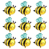 9 Pcs Bee Balloons Yellow Black Smile Polyester Honey Balloon Arch Kit Party Decor