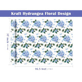 Kraft Hydrangea Wrapping Paper Roll - 17"x16.5', Floral Gift Wrap for Events