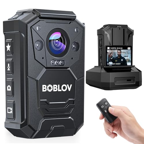 M12 2K Body Camera with Remote, 3500mAh Battery for 15H Recording, GPS Body Worn Camera with Night Vision, 128/256GB Storage for Security Guard,