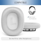 Gvoears Upgraded Ear Cushions Replacement Earpads For Apple Airpods Max Headphones, Mesh Fabric Ear Pads Cover With Memory Foam And Magnet For Airpods Max (Silver)