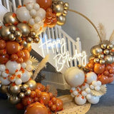 97pcs Orange Balloon Arch Kit White Gold Beige Brown Garland for Fall Party Decorations