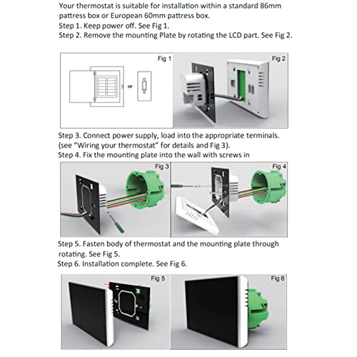Smart Thermostat, Programmable Thermostat Voice App Control With Lcd Ac 95240V With Power Failure Data Memory