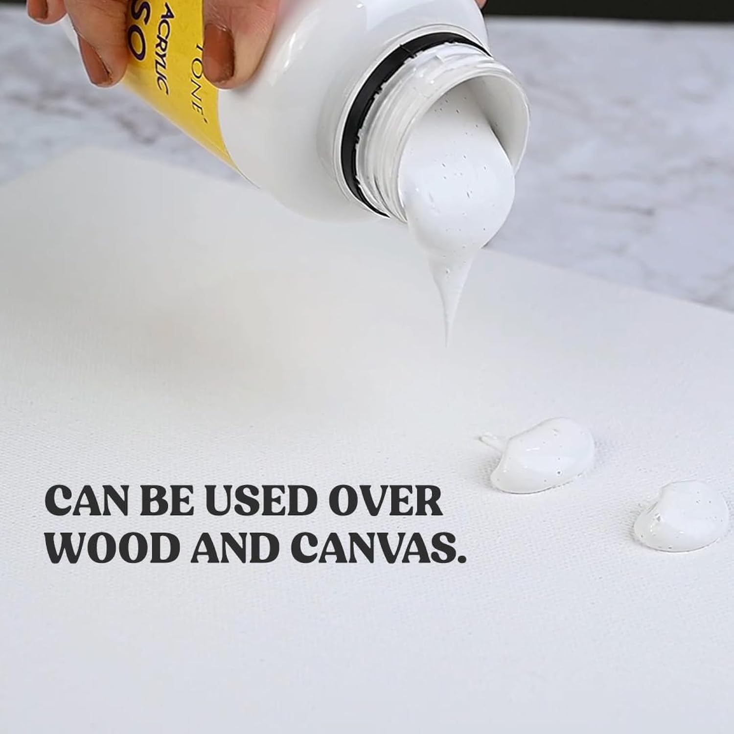 Acrylic Gesso Water Base | Matte Finish | Interior/Exterior Use | Long Lasting For Acrylic Painting | Non-Toxic Universal Gesso Finish Primer, White