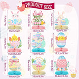 9Pcs Easter Honeycomb Centerpieces Party Decorations,Happy Easter Bunny Easter Egg Centerpieces 3D Table Honeycomb For Spring Easter Rabbit Photo Prop Party Supplies