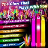 54 Pcs Glow Sticks - 4 Inch Glow In The Dark Sticks Halloween Party Favors, Waterproof Glow Sticks Lights Bulk Party Pack For Kids With 9 Hours Duration, Party Favors Light Stick For Halloween Party