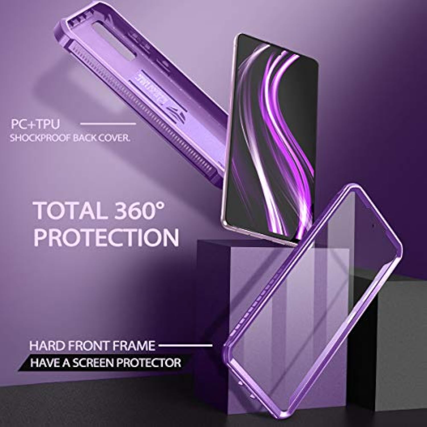 For Samsung Galaxy S20 Fe Case, [Built In Screen Protector And Kickstand] Heavy Duty Military Grade Protection Shockproof Protective Cover For Samsung Galaxy S20 Fe 5G, 6.5 Inch Purple
