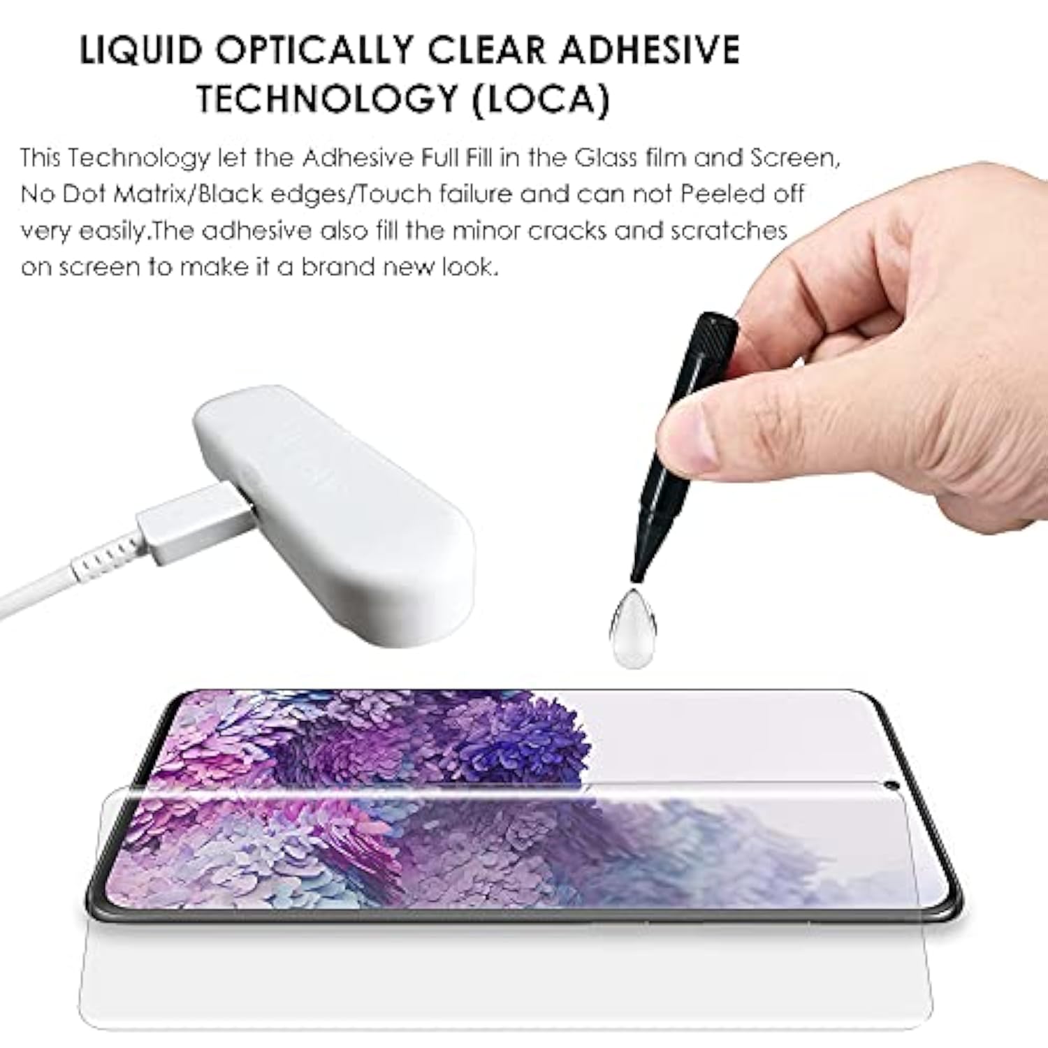 Screen Protector For Samsung Galaxy S20 Plus - 3 Pack, Tempered Glass Uv Set, Full Screen Adhesive, Sensitive And Smooth Touch, Fingerprint-Id Compatible