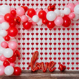 2Pcs Valentines Party Decorations Backdrop, 3.28 X 6.56 Ft Foil Heart Backdrop Valentines Door Decor, Heart Streamer Red Fringe Backdrop Valentines Favors For Anniversary, Birthday Wedding Engagement