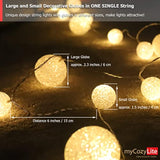 Led Globe String Lights Plug In Blinking Lights 20 Warm White Lights Balls With Timer For Wedding Party, Home Decor, Cla