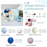 101Pcs Dark Blue Nautical Anchor Balloon Garland for Sailor Theme Party Decor
