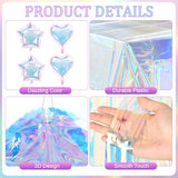 13 Pcs Iridescent Party Decorations with Holographic Tablecloth Balloons Star Moon Garlands Streamer Honeycomb Balls Paper Fan Foil Fringe Curtain for Disco Mermaid Birthday Party Supplies