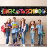 Back To School Yard Banner Welcome Back To School Party Yard Sign First Day Of School Classroom Hanging Decorations, 118 X 24 Inch
