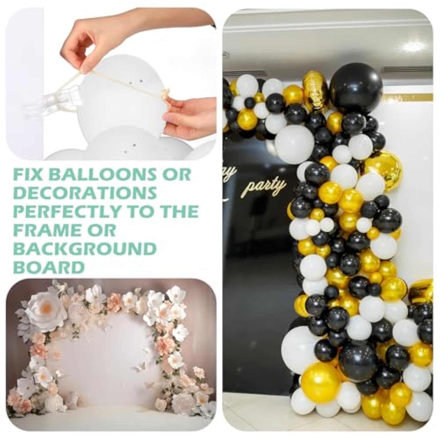 10 Pack Large Balloon Arch Clips 3.5 Inch Heavy Duty Clip And 100 Pcs Clear 260 Long Balloons For Balloon Arch Kit Birthday Decoration Crafts Woodworking Photography Studios
