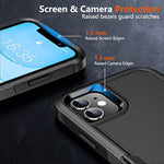 Shockproof For Iphone 11 Case,[10 Ft Military Grade Drop Protection],With 2 Pcs[Tempered Glass Screen Protector+Camera Lens Protector] Heavy Duty Full-Body Protective Phone Case, Black