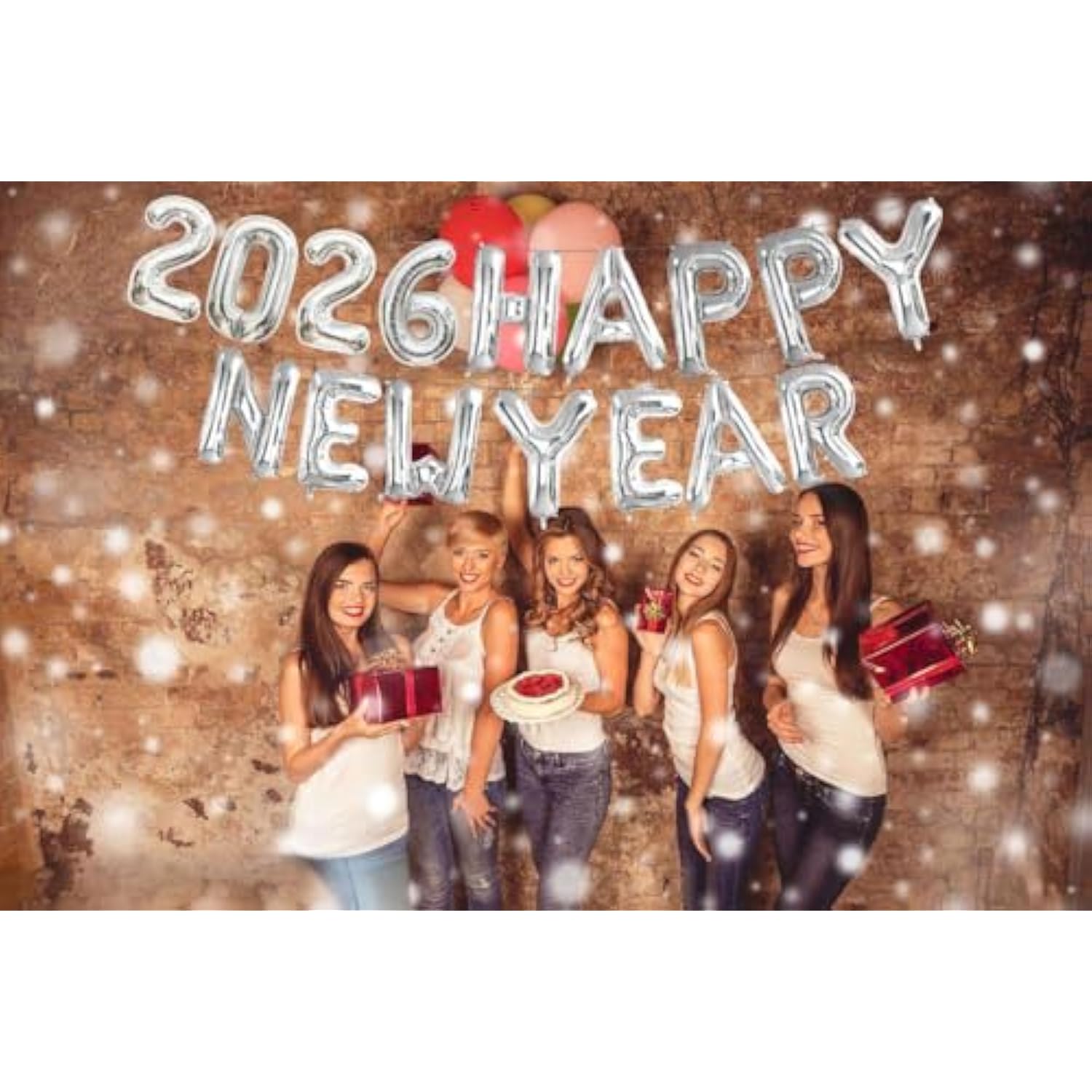 16inch Silver 2026 Happy New Year Foil Balloons Party Decor