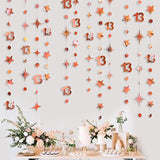 Rose Gold 13th Birthday Garland: Metallic Number & Star Banner