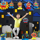 11 Pieces Hero Party Decoration Hero Honeycomb Centerpieces 3D Hero Ta