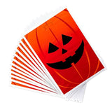 50 Piece 11" X 17" Jack-O-Lantern Trick Or Treat Bags Orange Pumpkin Face Halloween Plastic Candy Bags For Party Favors, Snacks, Decoration