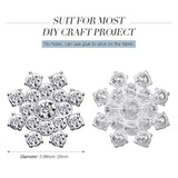 50 Pieces Snowflake Rhinestones Crystal Button Embellishments Flat Bac