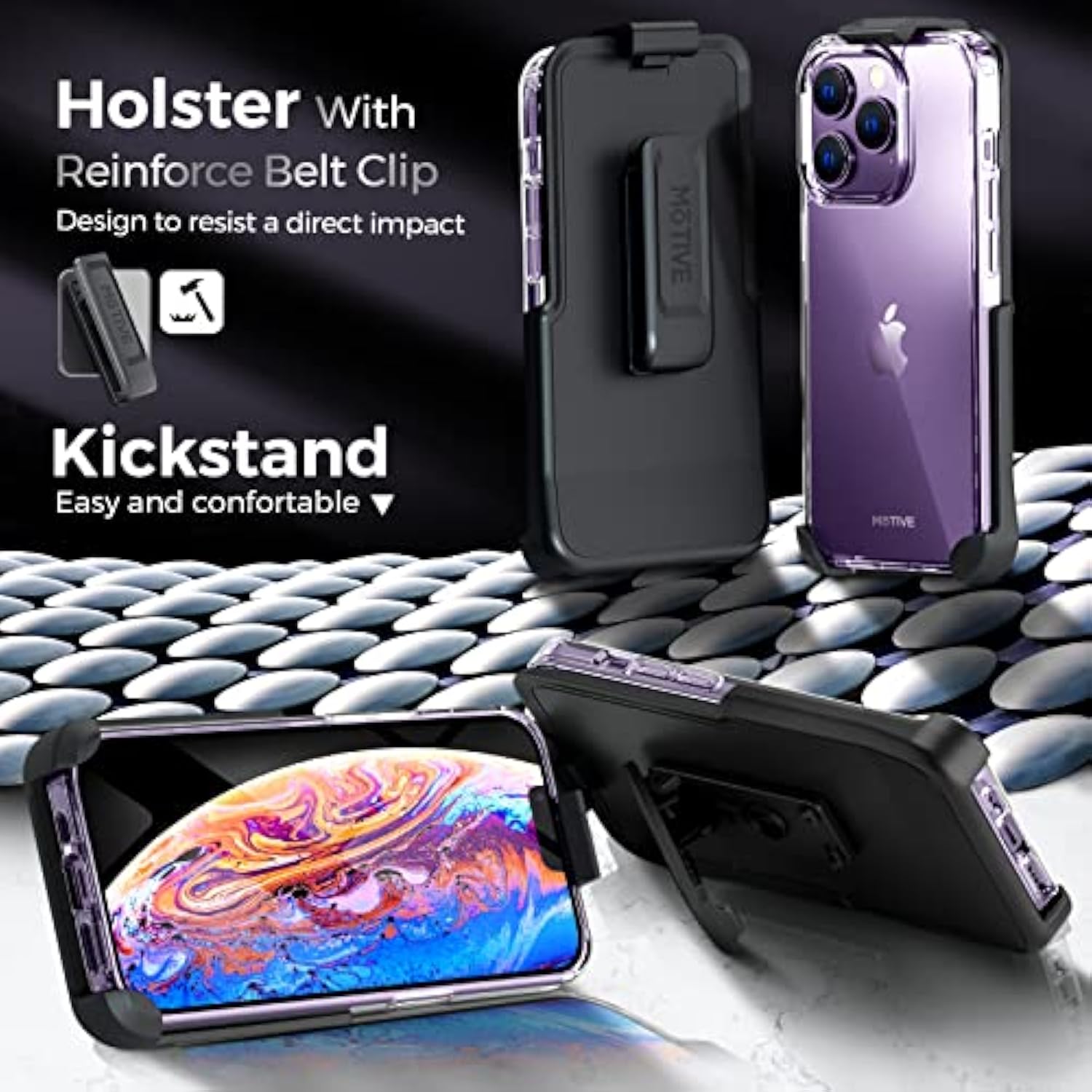 For Iphone 14 Pro Max Case With Belt Clip, Shockproof Protective Bumper & Slim Cover Holster Case With Clip, Not Yellowing Phone Case For Apple Iphone | Crystal Clear