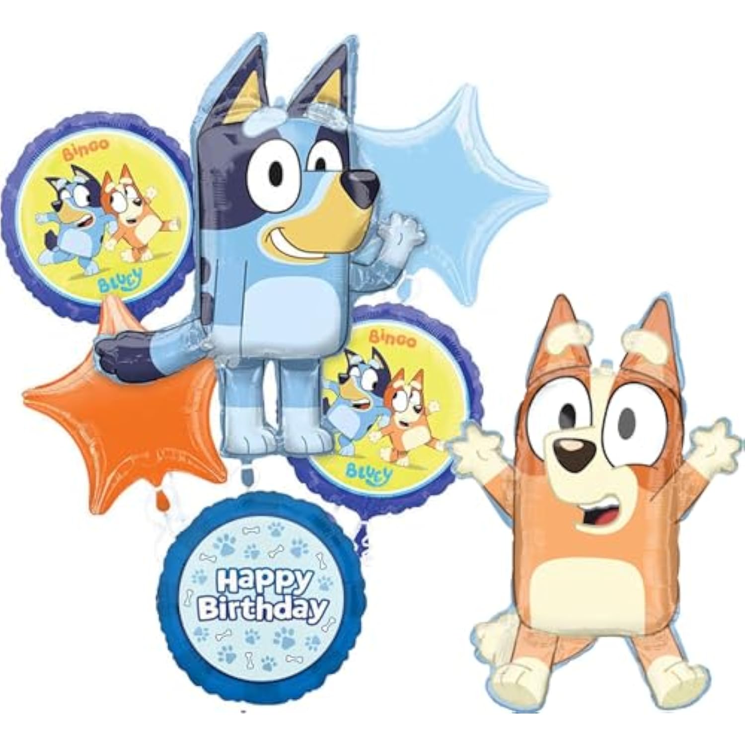 Bluey and Bingo Birthday Party Supplies Balloon Bouquet Decorations 7pc