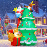 7.3Ft Christmas Inflatables Outdoor Decorations Blow Up Santa Claus Reindeer Dog Christmas Tree Inflatable With Built-In