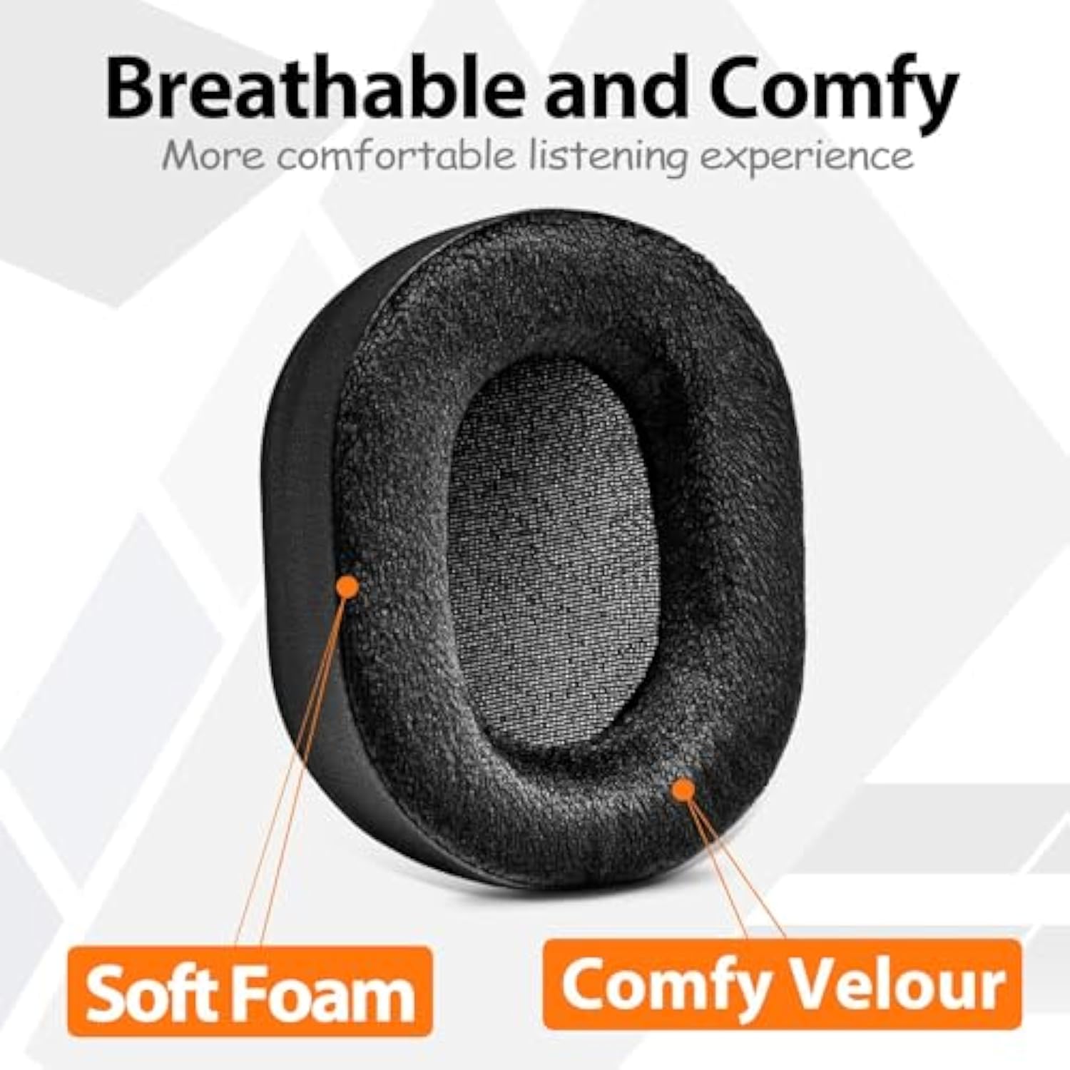 Ath M70X Ear Pads - Replacement Ear Cushion Compatible With Ath-M70X Headphones I Thicker Memory Foam (Hybrid Velour)
